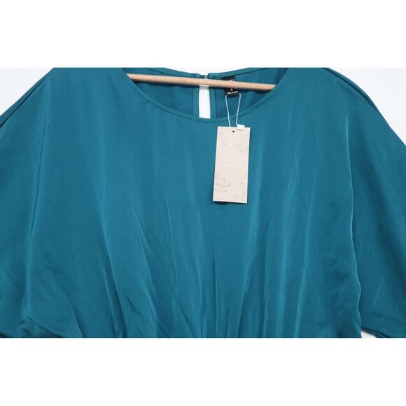 NWT Teal Emery Rose Sequin Romper With Short Dolman Sleeves & Tie Waist - Size M - Picture 3 of 11